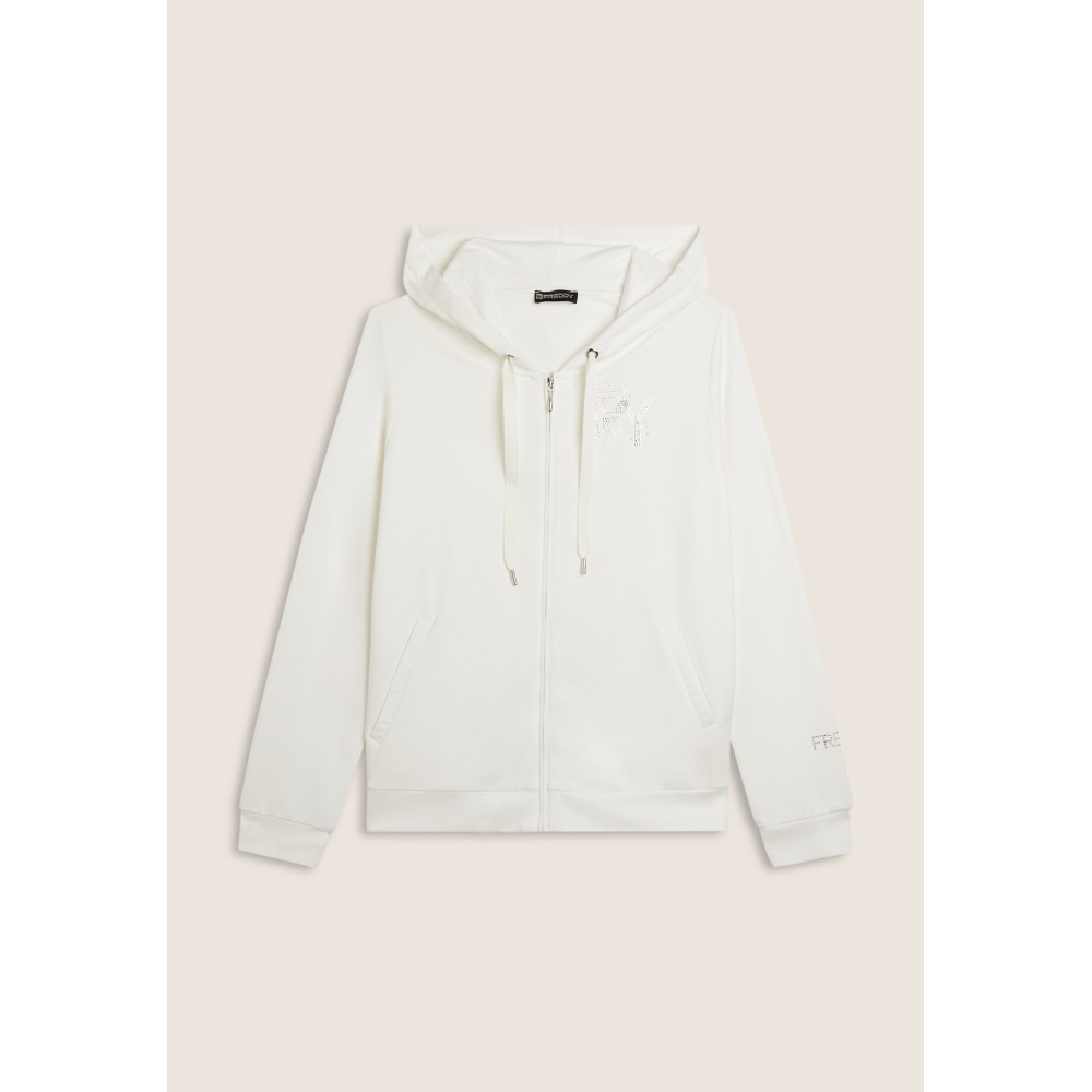 Felpa Con Cappuccio e Zip Donna