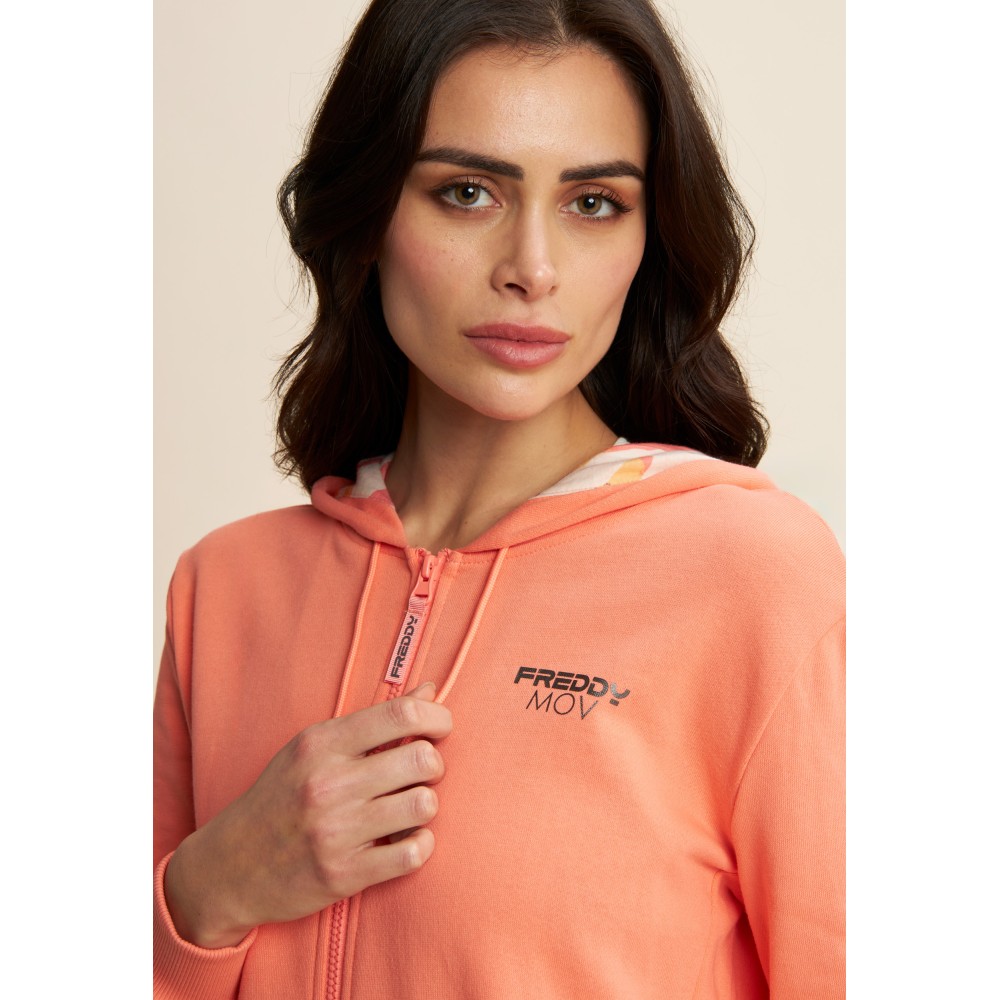 Felpa con Zip e Cappucio Donna