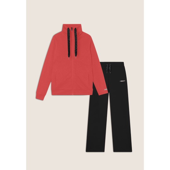 Tuta Interlock Con Zip e Collo Alto Ampio Donna