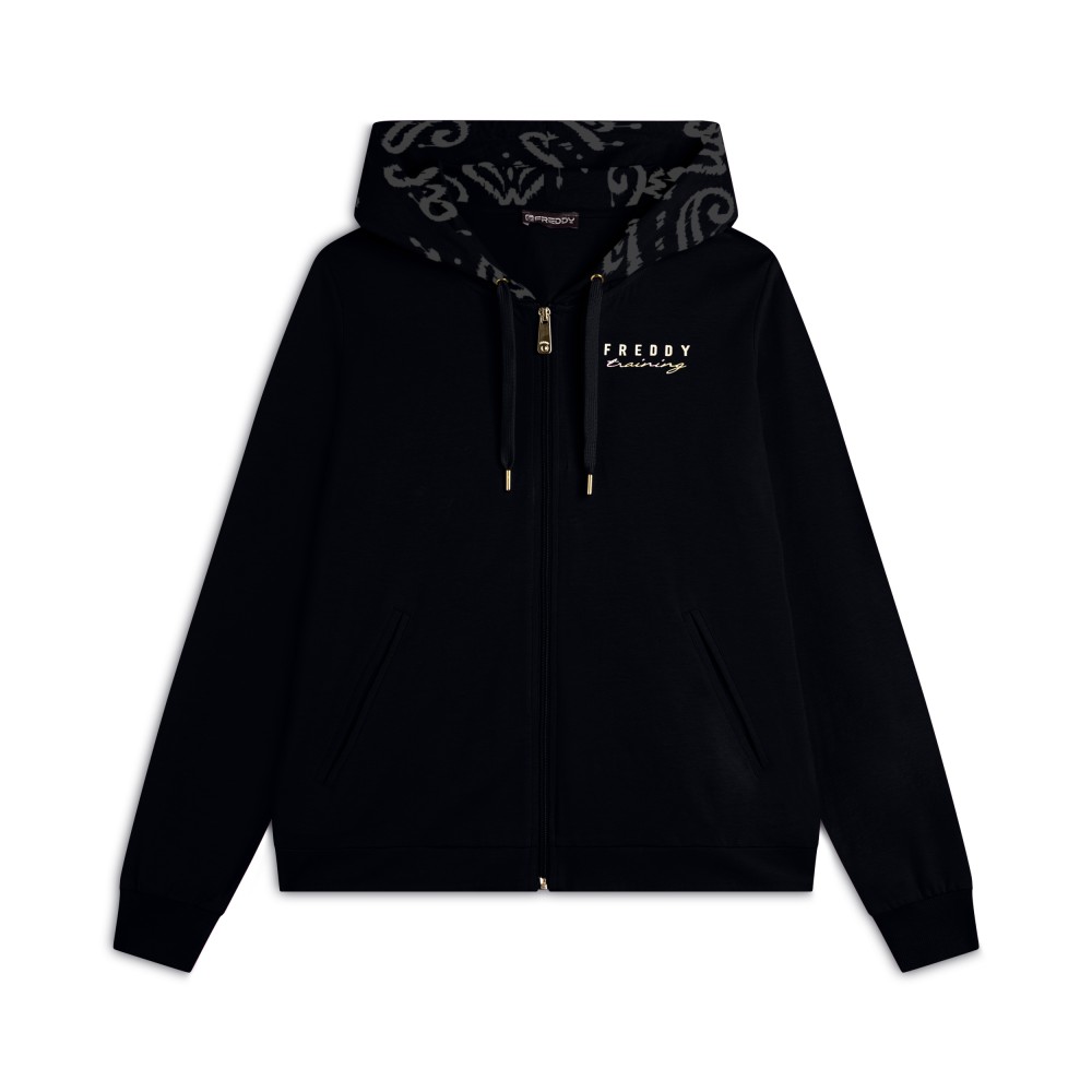 Felpa Con Zip e Cappuccio Donna