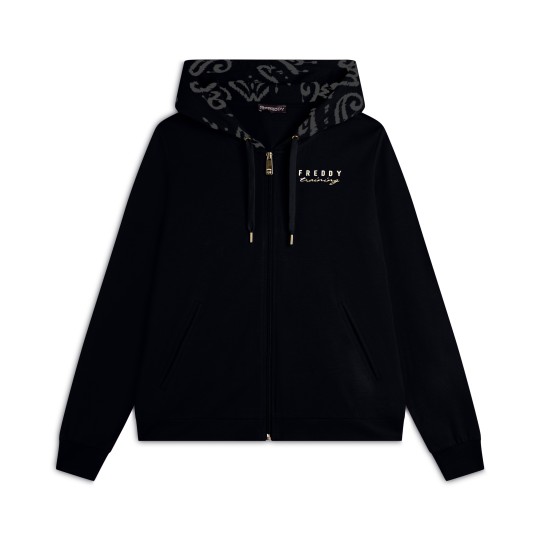 Felpa Con Zip e Cappuccio Donna