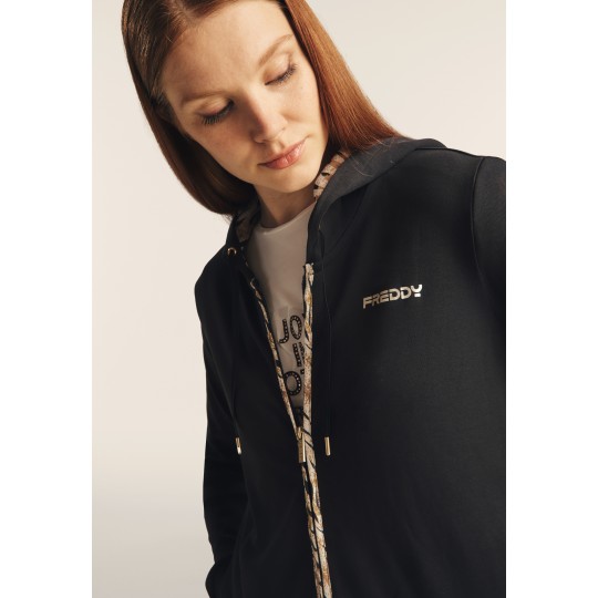 Tuta Interlock Con Zip e Cappuccio Donna