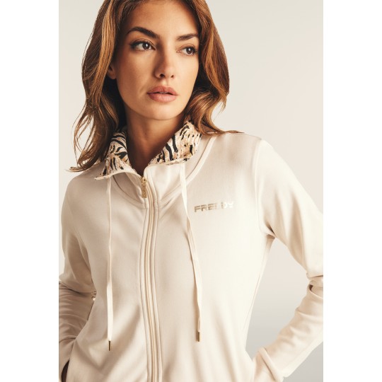 Tuta Interlock Con Zip e Collo Alto Ampio Donna