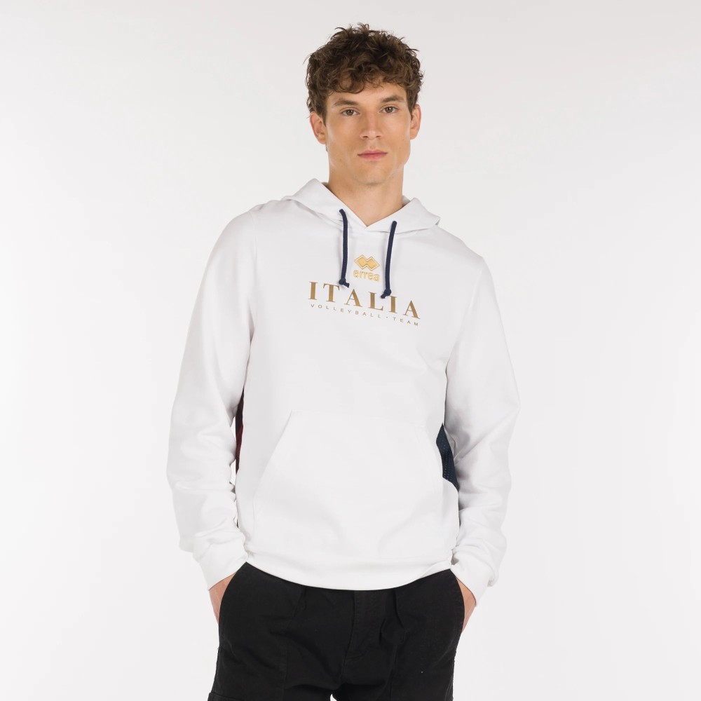 Felpa con cappuccio bianca Italia FIPAV