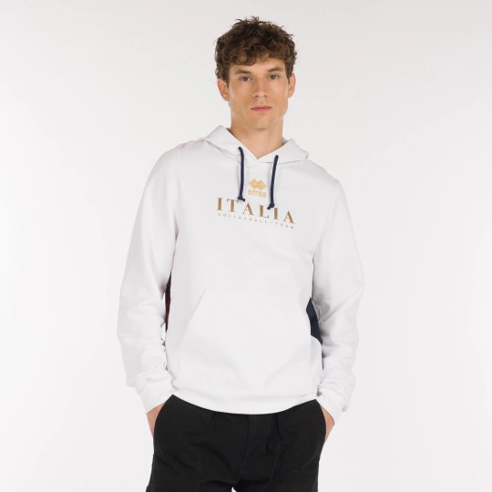 Felpa con cappuccio bianca Italia FIPAV