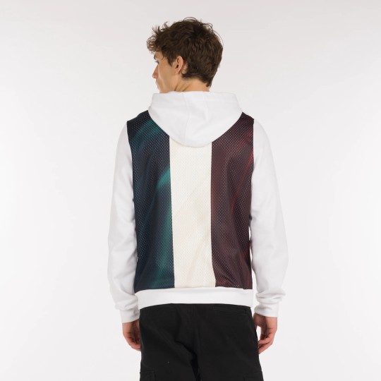 Felpa con cappuccio bianca Italia FIPAV