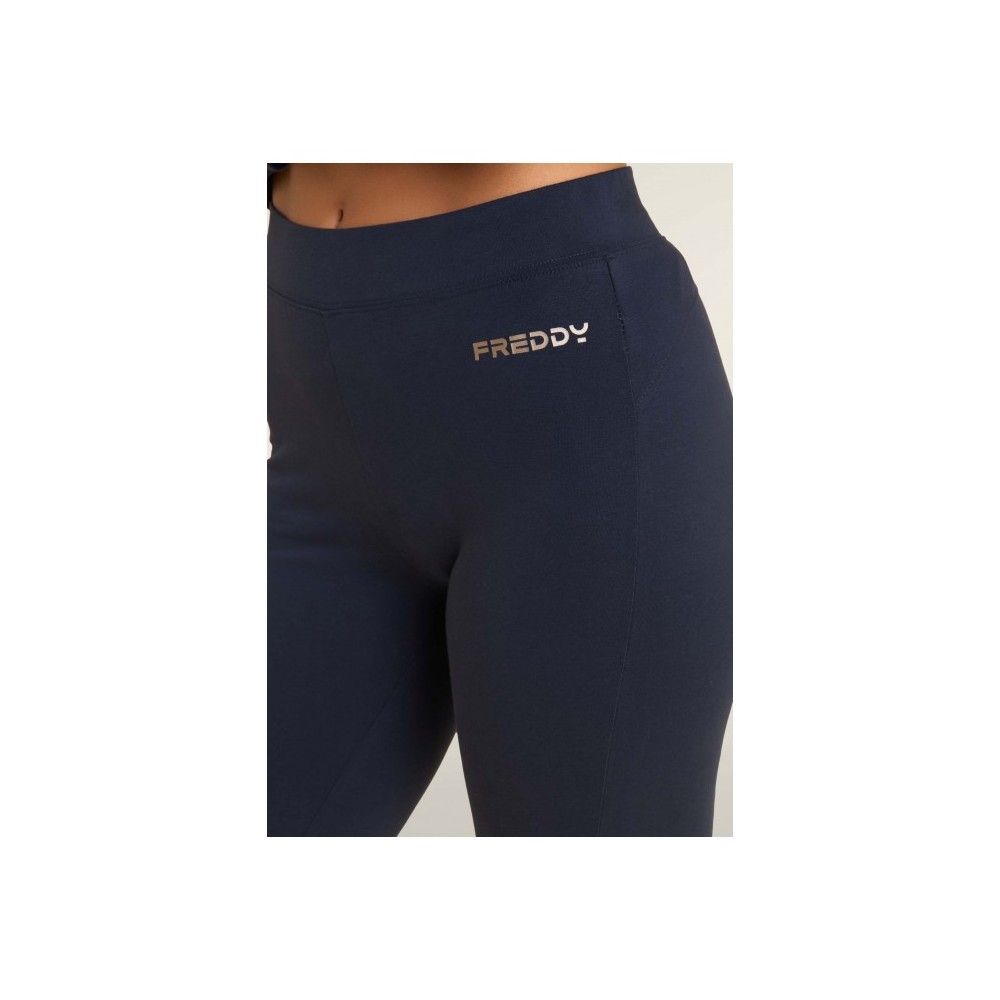 Mini flared leggings with heart-shaped yoke