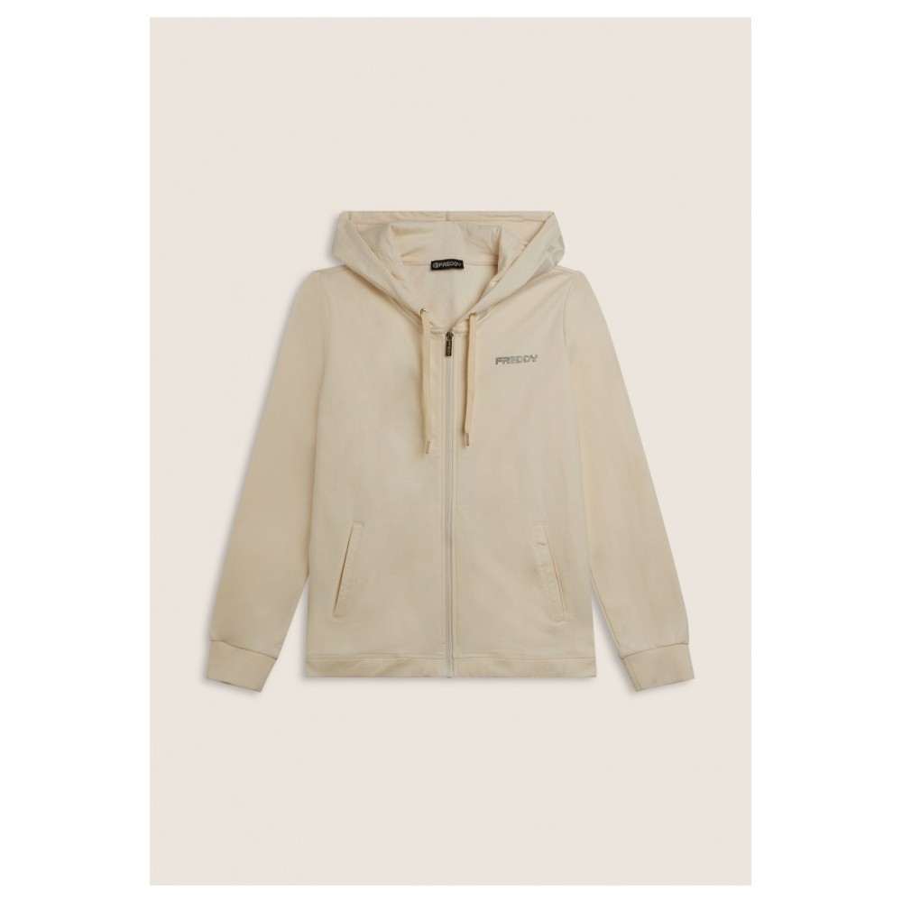 Felpa con cappuccio e zip