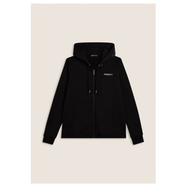 FELPA CON CAPPUCCIO E ZIP