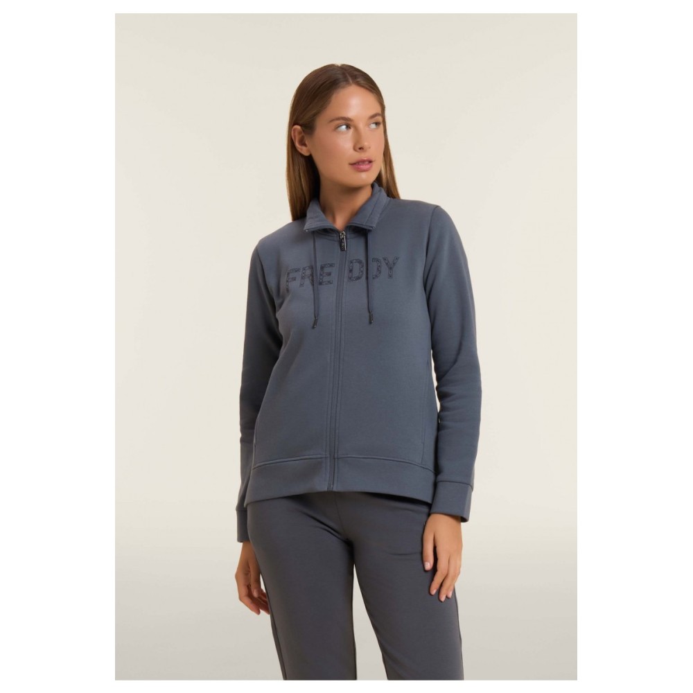 COMPLETO TUTA MONOCOLORE CON FELPA COLLO ALTO