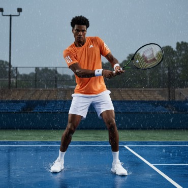 T-shirt Adidas Club 3-Stripes Arancione | Maglia Padel Uomo