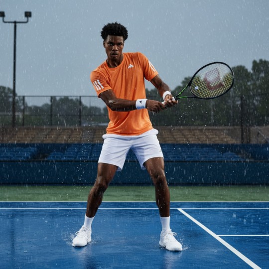 T-shirt Adidas Club 3-Stripes Arancione | Maglia Padel Uomo