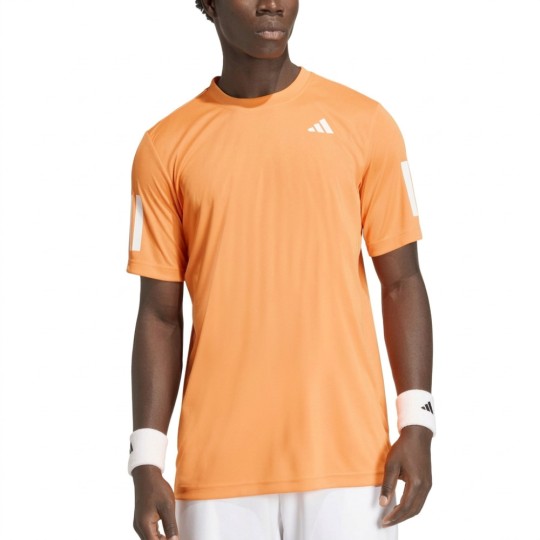 T-shirt Adidas Club 3-Stripes Arancione | Maglia Padel Uomo