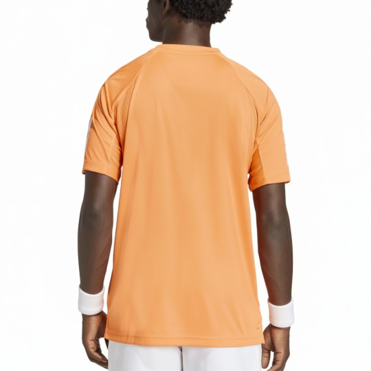 T-shirt Adidas Club 3-Stripes Arancione | Maglia Padel Uomo