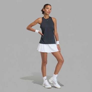 adidas Club Tennis Tank Top - Black High-Neck Racerback