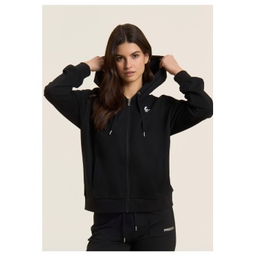 Felpa con zip e cappuccio con logo perlato sulla manica 2