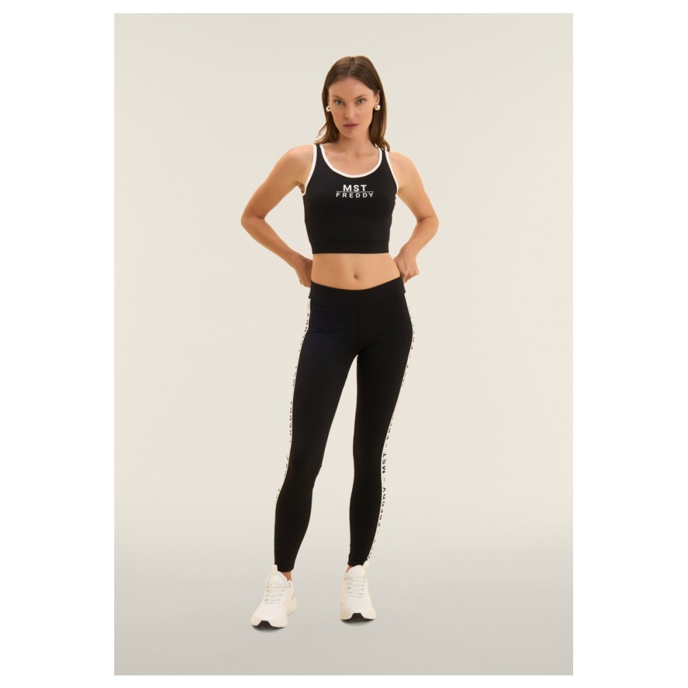 Leggings con bande laterali e scritta FREDDY MST