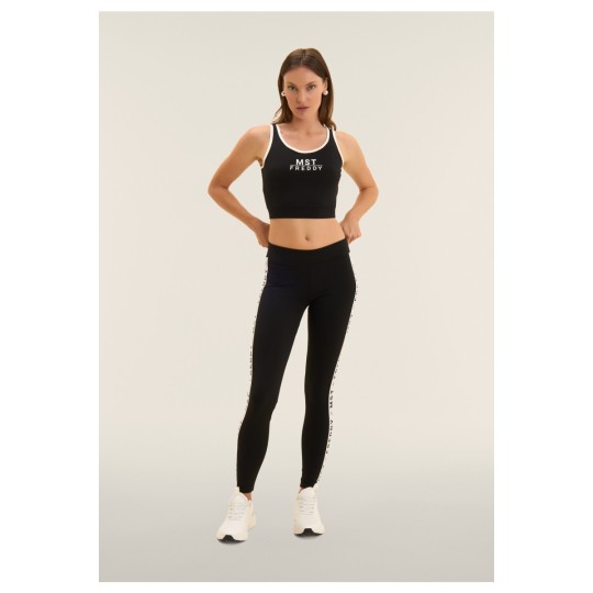 Leggings con bande laterali e scritta FREDDY MST