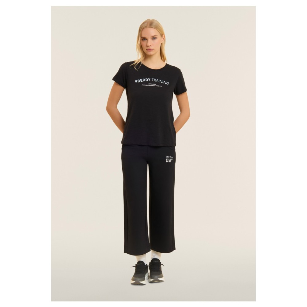 Pantaloni sportivi wide leg cropped con grafica FREDDY MST