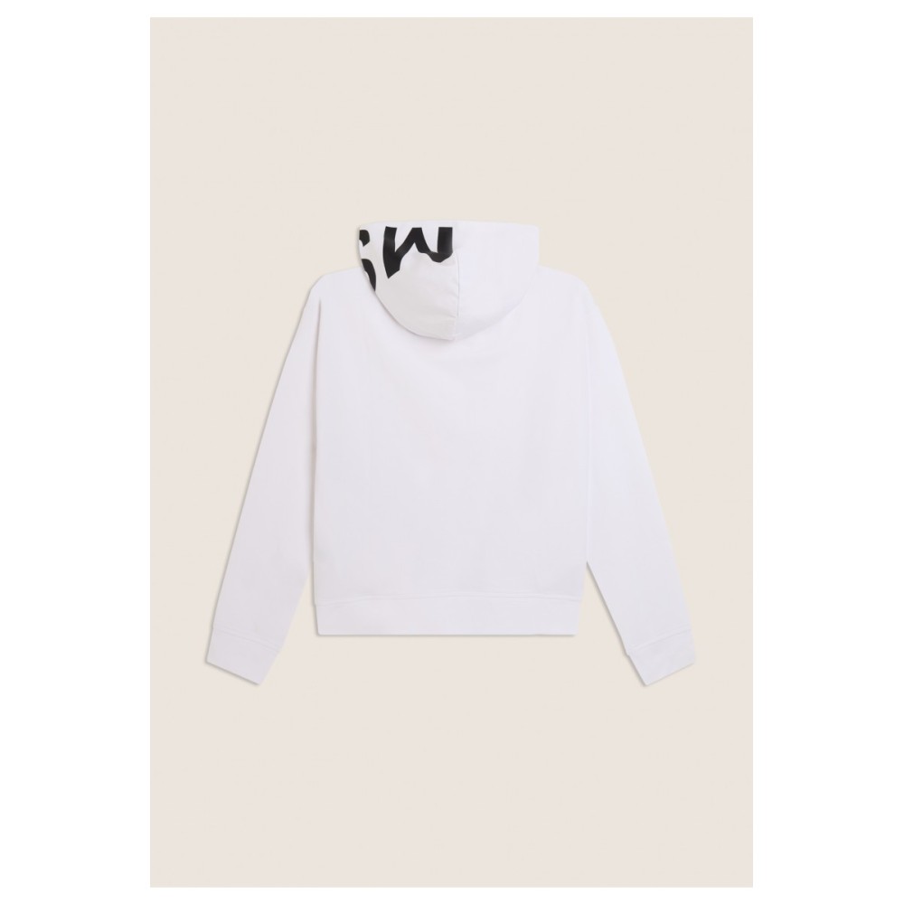 Felpa cropped cappuccio zip con stampa MST