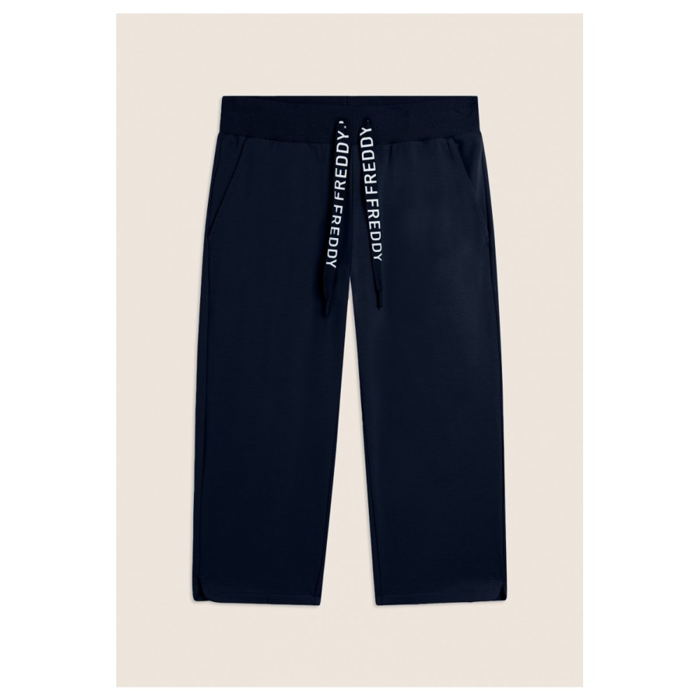 Pantaloni Corsaro con Fondo Stondato e Logo FREDDY