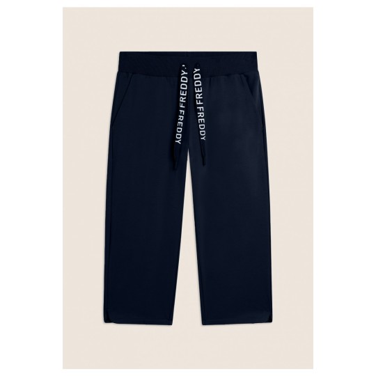 Pantaloni Corsaro con Fondo Stondato e Logo FREDDY