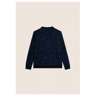 Felpa Zip con Collo Bomber e Motivo Grafico 2