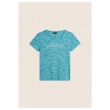 T-shirt Stampata con Logo FREDDY 1976