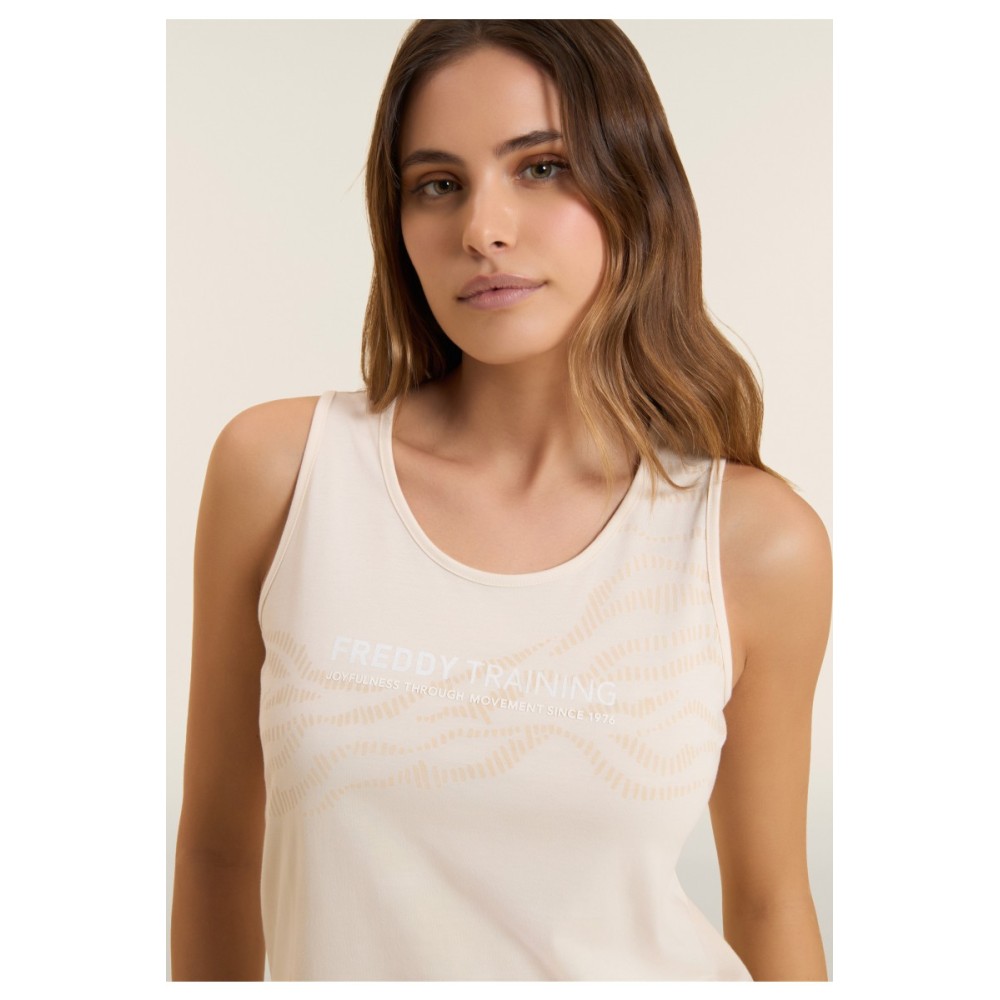 Canotta con Dettaglio Cut-Out e Grafica FREDDY
