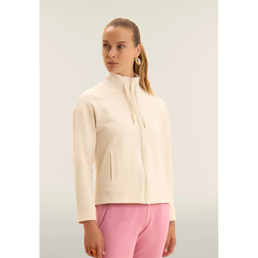 Felpa Zip e Collo Alto con Fondo asimmetrico