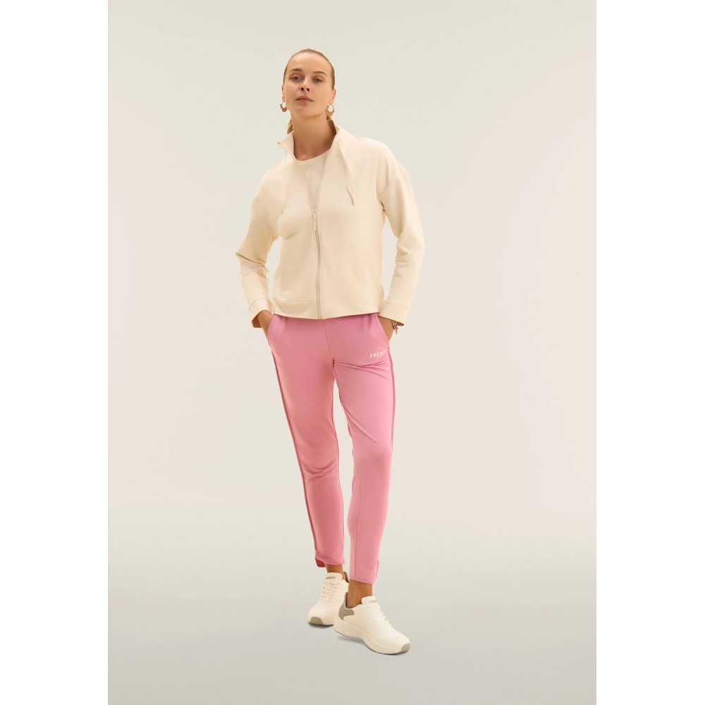 Felpa Zip e Collo Alto con Fondo asimmetrico