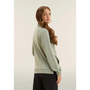 Tuta con zip e collo alto, pantaloni wide leg 2