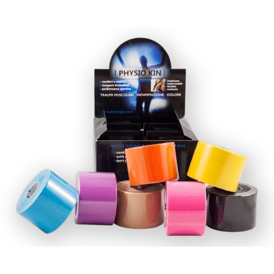 PHYSIO KIN TAPING KINESIOLOGIO arancio cm 5x5 m