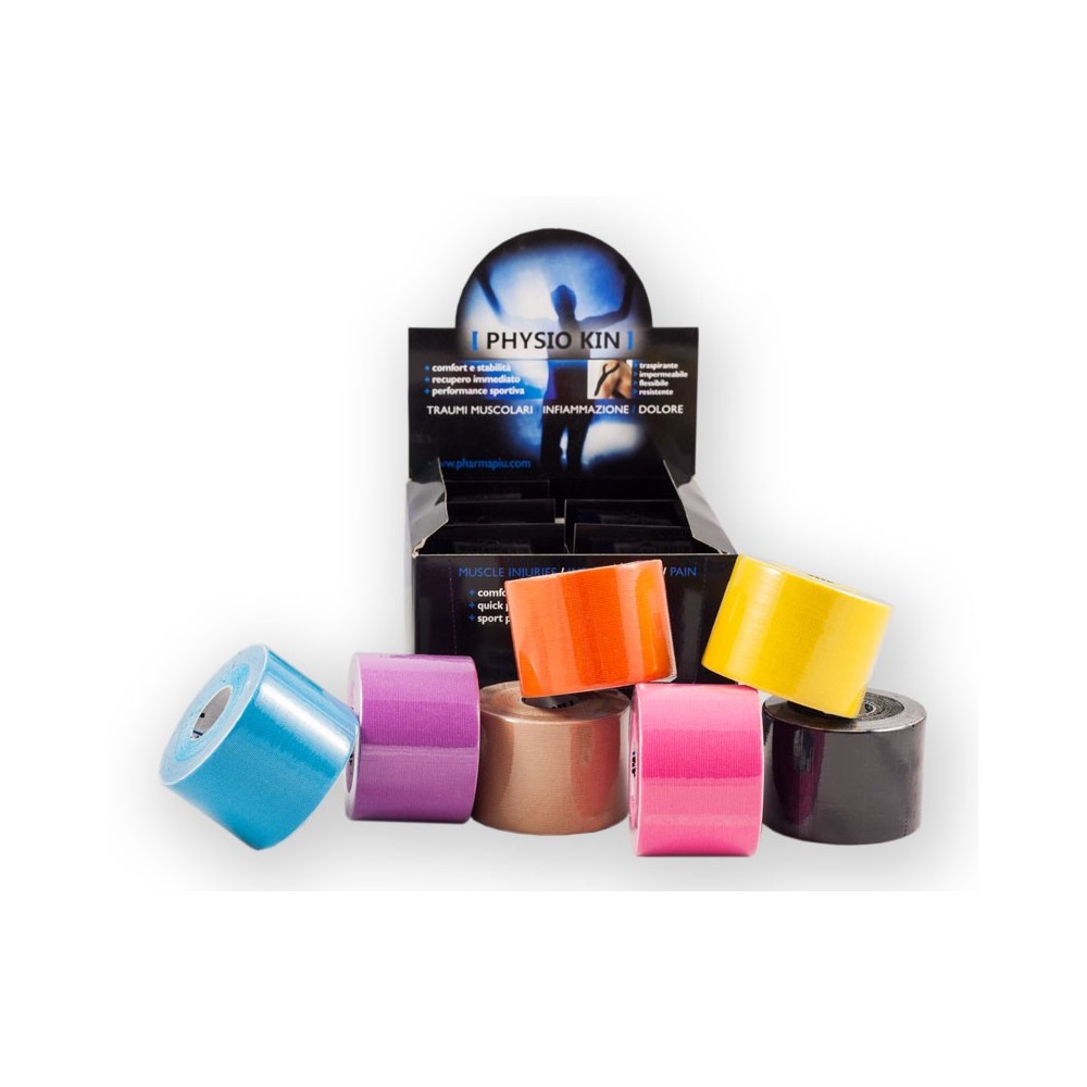 PHYSIO KIN TAPING KINESIOLOGIO arancio cm 5x5 m
