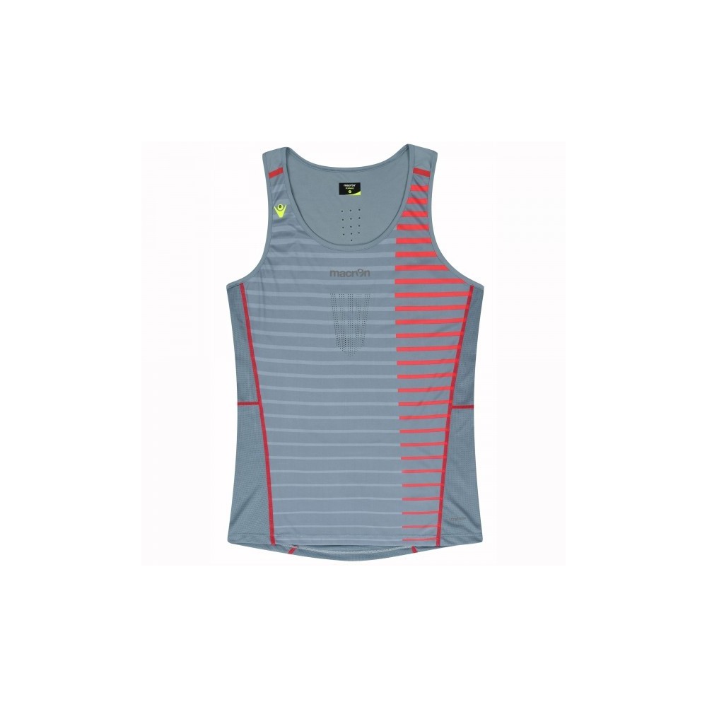 Zephiro pro run tech man tank top aluminum/fire/cherry