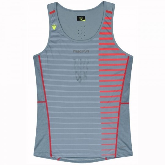 Zephiro pro run tech man tank top aluminum/fire/cherry