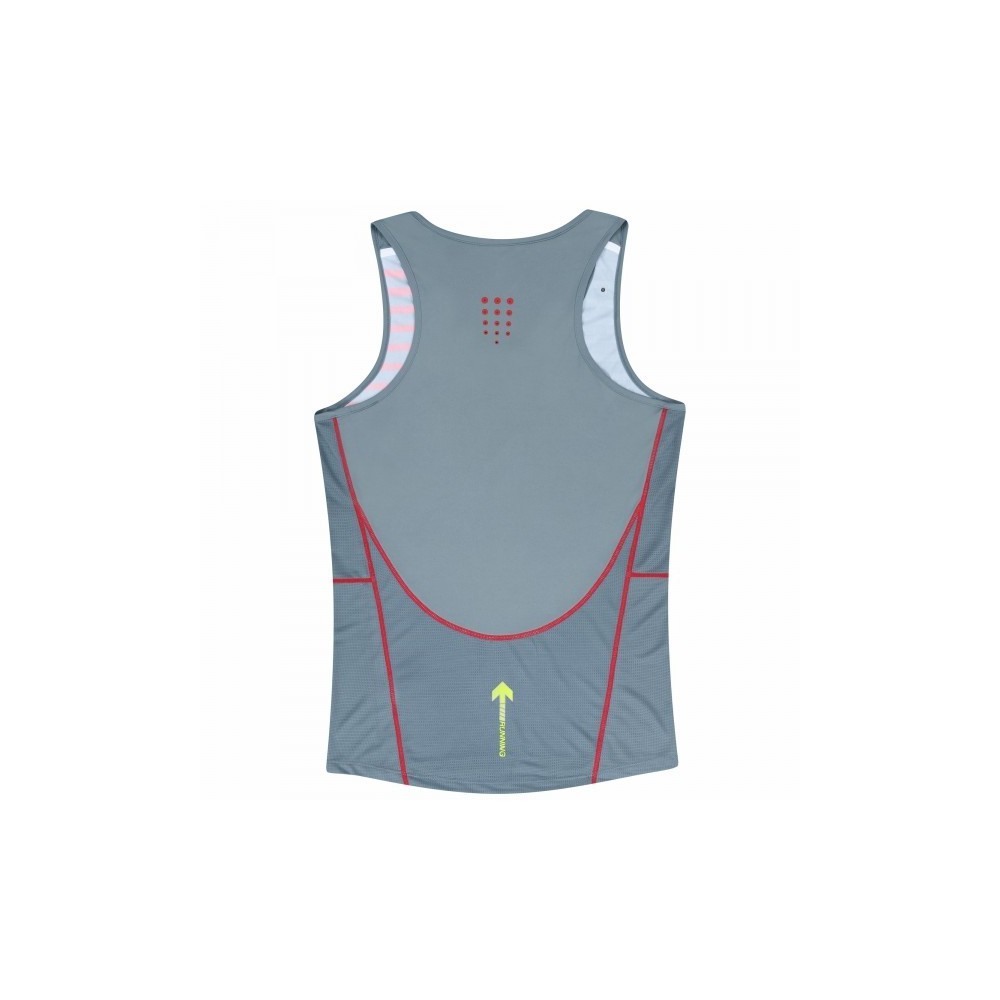 Zephiro pro run tech man tank top aluminum/fire/cherry