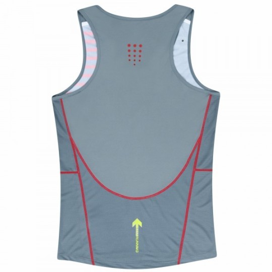 Canotta zephiro pro run tech uomo alluminio/fuoco/ciliegia