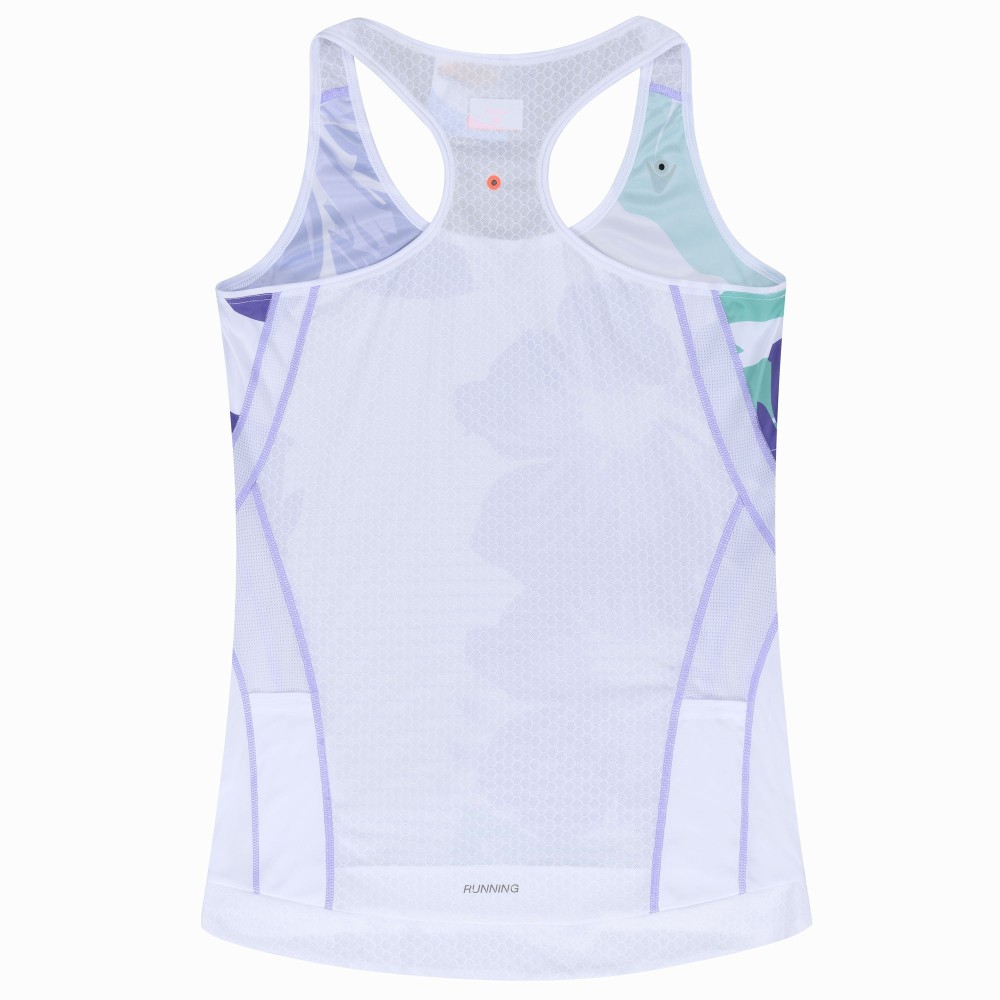 Kona pro run women's tank top white/cyclamen/lilac