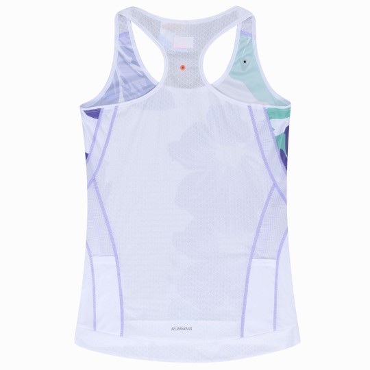 Kona pro run women's tank top white/cyclamen/lilac