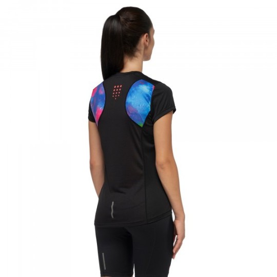 BLK NEULA MULTIC PRINT WOMEN'S RUNNING SHIRT