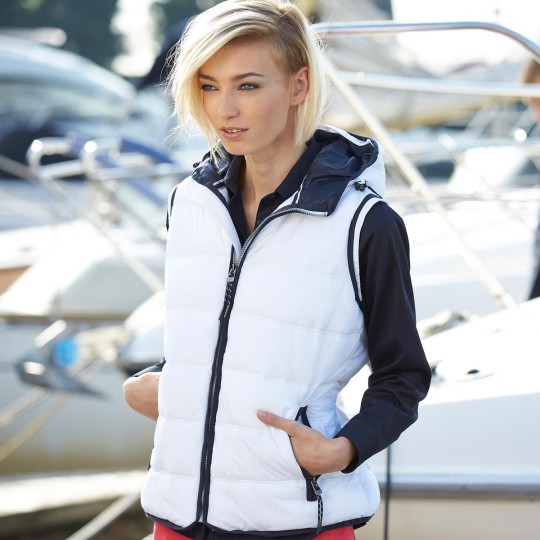 Women's padded vest with hood
