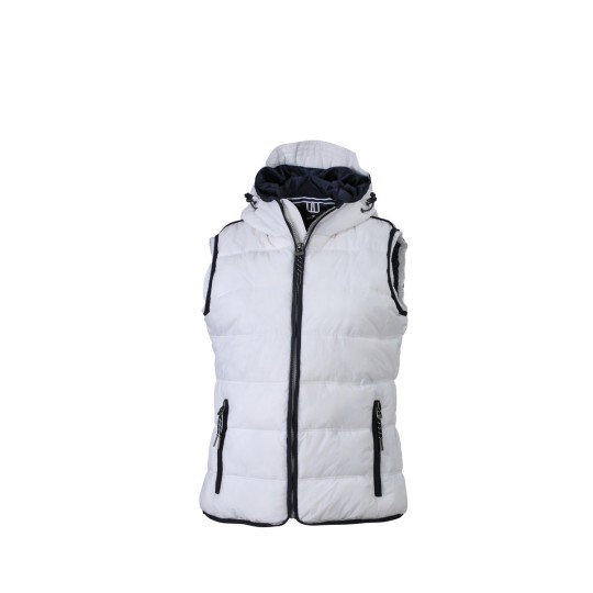 Women's padded vest with hood