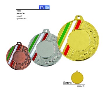 Medal with Tricolor diam. 50 mm