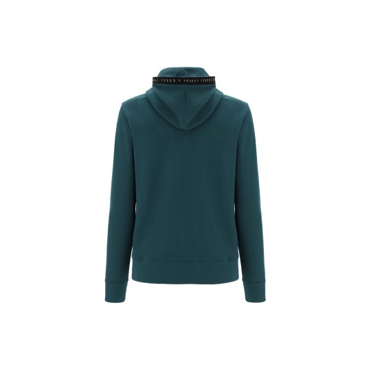 Women's hooded sweatshirt with trim and drawstring with micro studs FREDDY
