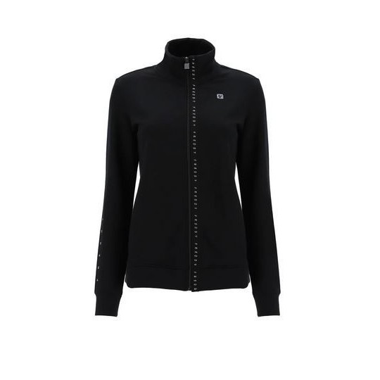Felpa Donna con collo alto e zip bordata da nastro decorato Freddy