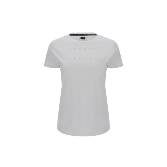 Women's short-sleeved T-shirt in lightweight jersey with FREDDYprint