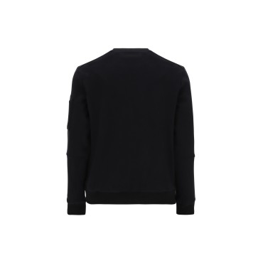 Crewneck sweatshirt with block stitching and camo decoration 2