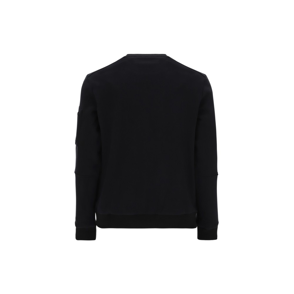 Crewneck sweatshirt with block stitching and camo decoration