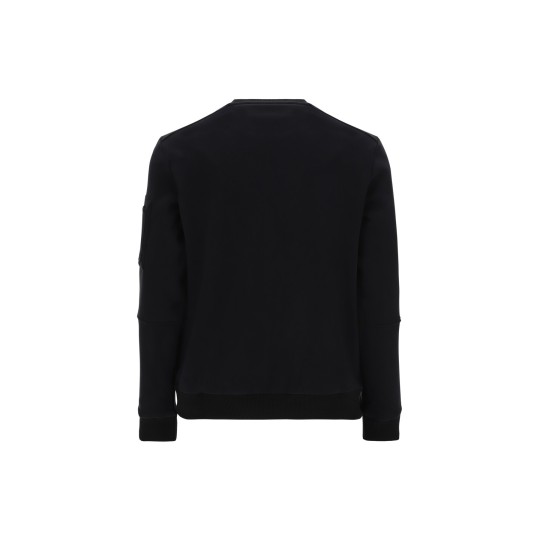 Crewneck sweatshirt with block stitching and camo decoration